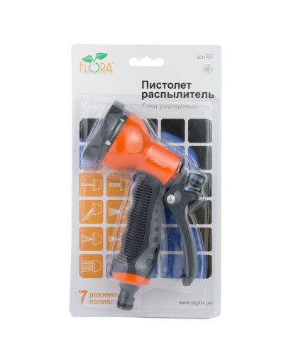 Пистолет распылитель 7-ми режимный (ABS+TPR) FLORA (5011494)