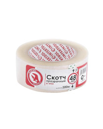 Скотч прозрачный 48мм*200м*52мкм INTERTOOL KT-0904