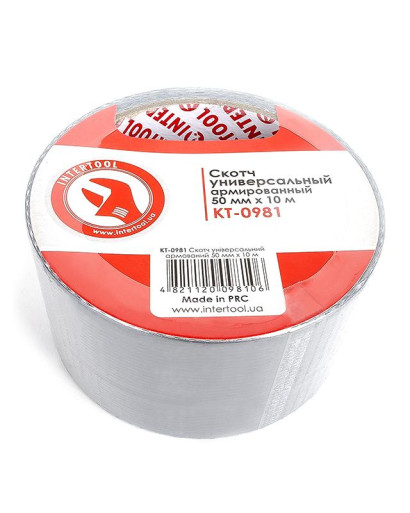 Скотч универсальный армированный 50мм*10м INTERTOOL KT-0981