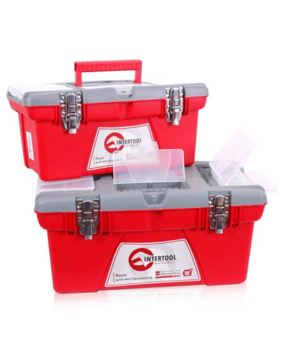 Комплект ящиков для инструментов с металлическим замком, 2 шт INTERTOOL BX-0502 Комплект ящиков для инструментов с металлическим замком, 2 шт INTERTOOL BX-0502