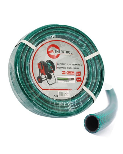 Шланг для полива 3-х слойный 3/4", 100м, армированный PVC INTERTOOL GE-4047 Шланг для полива 3-х слойный 3/4", 100м, армированный PVC INTERTOOL GE-4047