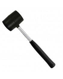 Киянка резиновая 340 г, 55 мм, черная резина, металлич. ручка INTERTOOL HT-0229