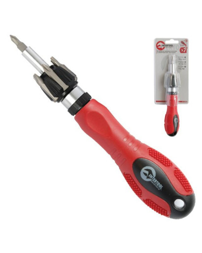 Отвертка реверсивная с комплектом насадок 7 ед. INTERTOOL HT-0408