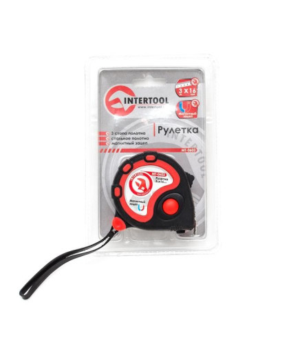 Рулетка с металлическим полотном 3 м x 19 мм INTERTOOL MT-0603