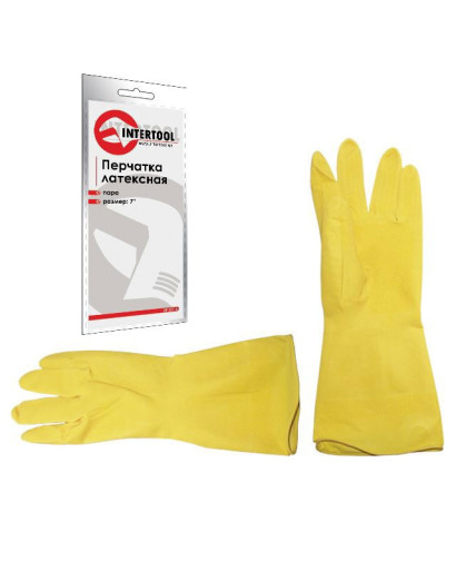 Перчатка латексная 10"/XL INTERTOOL SP-0019