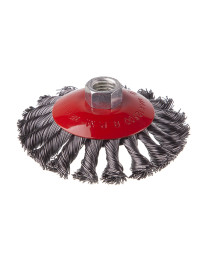 Щітка конусна, 100мм, M14, пучки крученого дроту, для КШМ INTERTOOL BT-4100