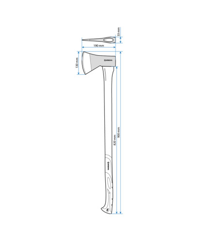 Сокира 1250г, ручка з фібергласу INTERTOOL HT-0264 Сокира 1250г, ручка з фібергласу INTERTOOL HT-0264
