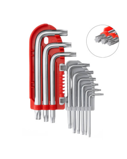 Набір ключів Г-подібних TORX, 9 од., Т10-Т50, S2, PROF INTERTOOL HT-1821 Набір ключів Г-подібних TORX, 9 од., Т10-Т50, S2, PROF INTERTOOL HT-1821