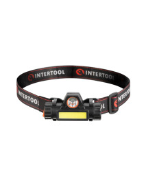 Ліхтар налобний акумуляторний XPE+COB, магніт INTERTOOL LB-0309