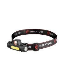Ліхтар налобний акумуляторний XPE+COB, магніт INTERTOOL LB-0309