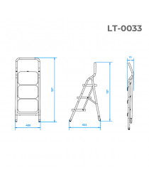 Стрем'янка сталева, 3 сходини, 380*260 мм, висота 1127 мм INTERTOOL LT-0033