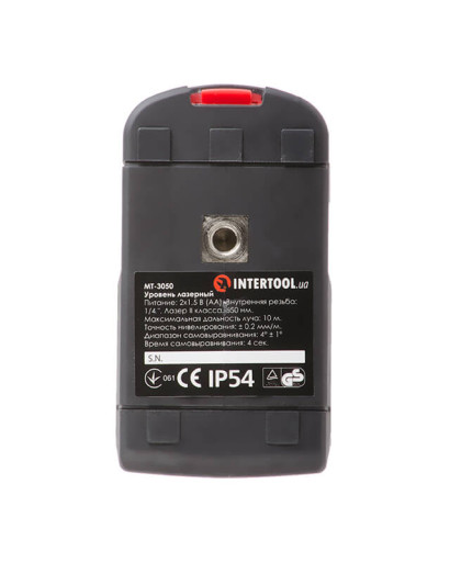 Рівень лазерний міні, 2 лазерні головки INTERTOOL MT-3050