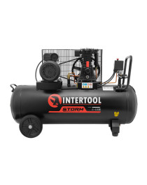 Компресор 100л, 1.8кВт, 220В, 10атм, 250л/хв, 2 циліндри STORM  INTERTOOL PT-0012