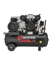Компресор 50 л, 3 кВт, 220 В, 10атм, 500 л/хв, 2 циліндра  INTERTOOL PT-0016 