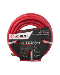 Шланг гібридний, професійний, 20 атм, 6*11мм, 10м з латунними швидкороз'ємними з'єднаннями, STORM INTERTOOL PT-1761