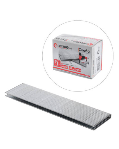 Скоба 35×5,7(5,8) мм*1,25×1,0 мм, 18GA, 5000 од/упак, для степлера PT-1612 INTERTOOL PT-8335 Скоба 35×5,7(5,8) мм*1,25×1,0 мм, 18GA, 5000 од/упак, для степлера PT-1612 INTERTOOL PT-8335