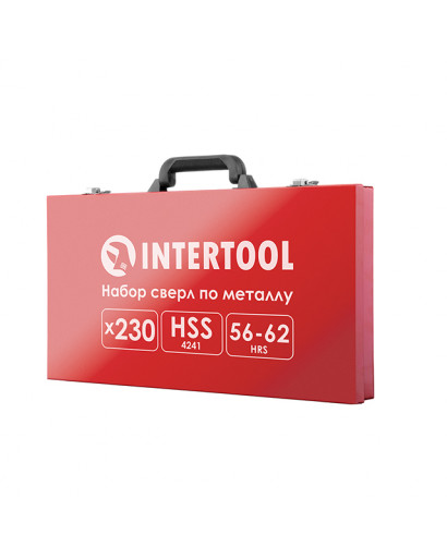 Набір свердел HSS 230од. в металевому кейсі INTERTOOL SD-0309