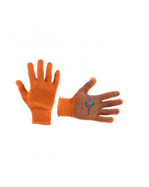 Рукавичка трикотажна 10" з крапковим покриттям PVC на долоні (помаранчева) INTERTOOL SP-0131