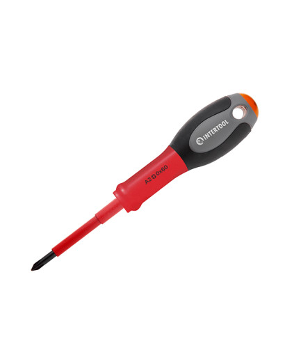 Викрутка хрестова ізольована, PH0, 1000 В, 60 мм INTERTOOL VT-3210 Викрутка хрестова ізольована, PH0, 1000 В, 60 мм INTERTOOL VT-3210