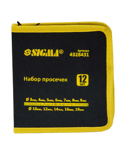 Набір просічок 12од. 3-10, 12, 14, 16, 19мм (чохол) SIGMA (4328431)