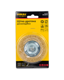 Щітка дротяна дископодібна Ø75мм хвостовик Ø6мм (латунна) SIGMA (9013071) 