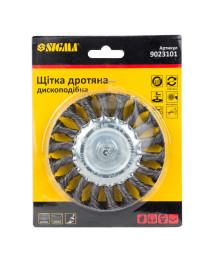 Щітка дротяна дископодібна Ø100мм хвостовик Ø6мм (сталева кручена) SIGMA (9023101)