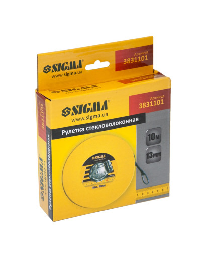 Рулетка стекловолокно 10м*13мм Sigma (3831101) 