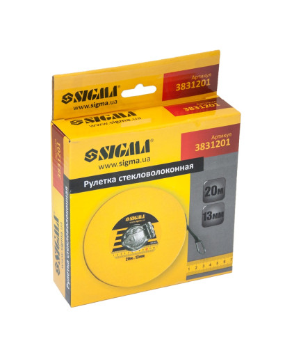 Рулетка стекловолокно 20м*13мм Sigma (3831201) 
