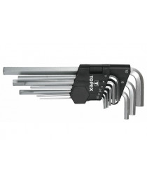 Набор шестигранных ключей длинных 1.5-10 мм, 9 шт CrV TOPEX