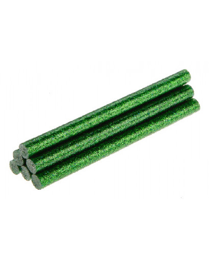 Стержни клеевые с зелеными блестками 8 мм x 100 мм 6 шт TOPEX