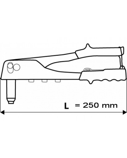 Заклепочник ручной 250 мм для алюминиевых заклепок 2.4 мм 3.2 мм 4.0 мм 4.8 мм TOPEX