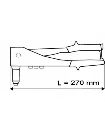 Заклепочник ручной двухпозиционный 270 мм для алюминиевых заклепок 2.4 мм 3.2 мм 4.0 мм 4.8 мм TOPEX